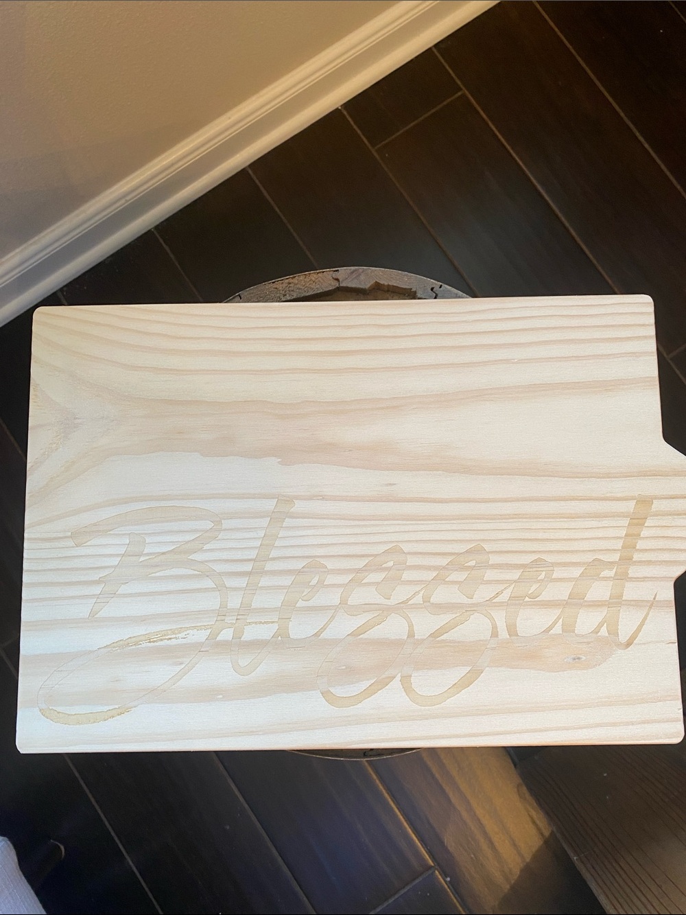 New Wooden 'Blessed' Serving/Charcuterie Board Cutting Board - Natural Wood